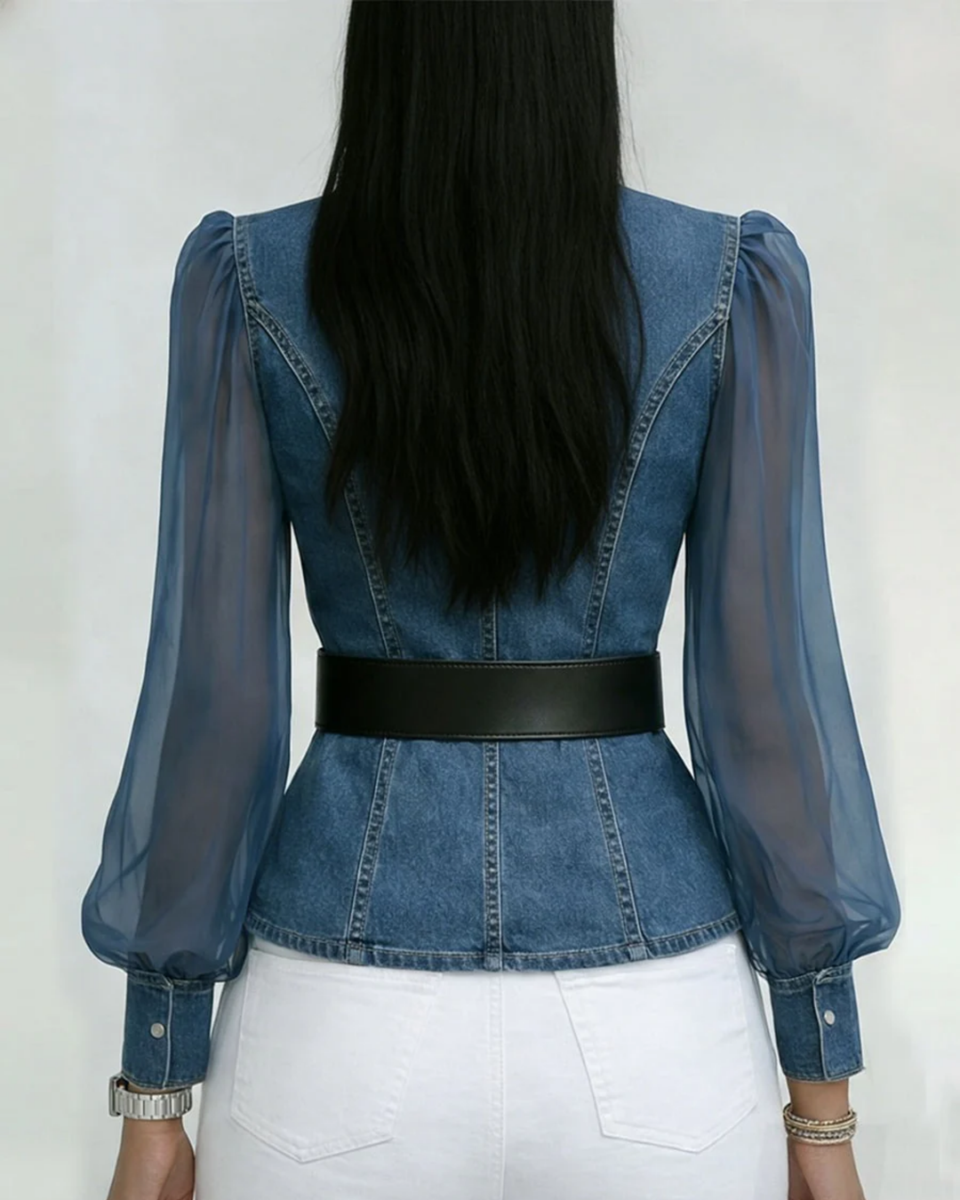 Valencia Sculpt Denim Blouse
