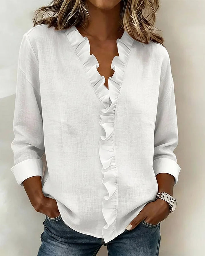 Elara Soft Ruffle Blouse