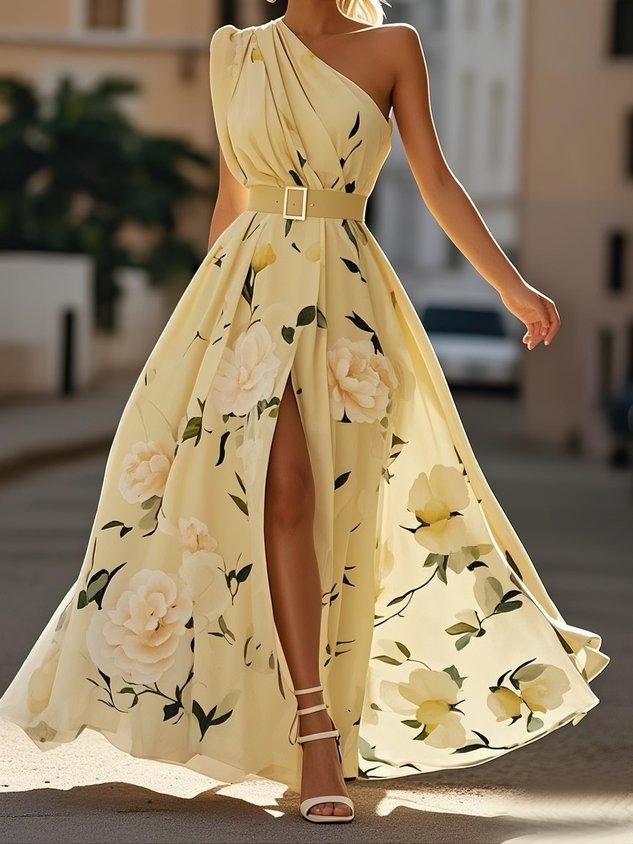 The Alina One-Shoulder Floral Dress