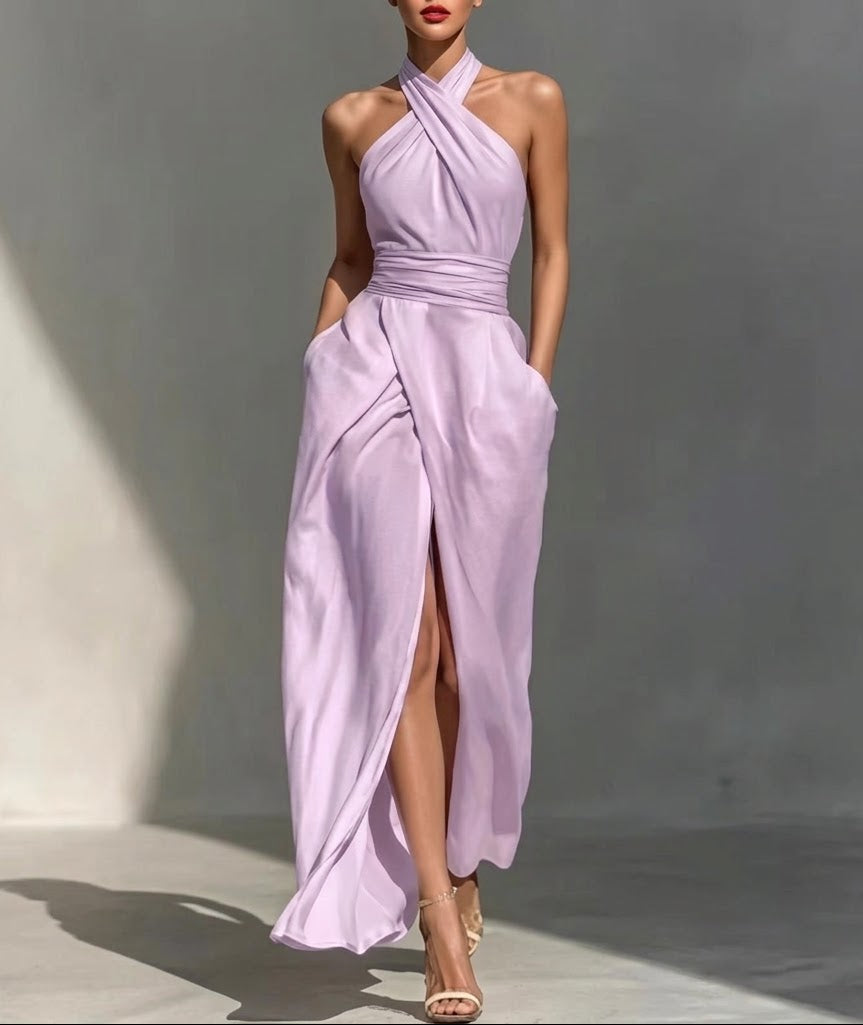 Chloe | Sculpted Halter Maxi