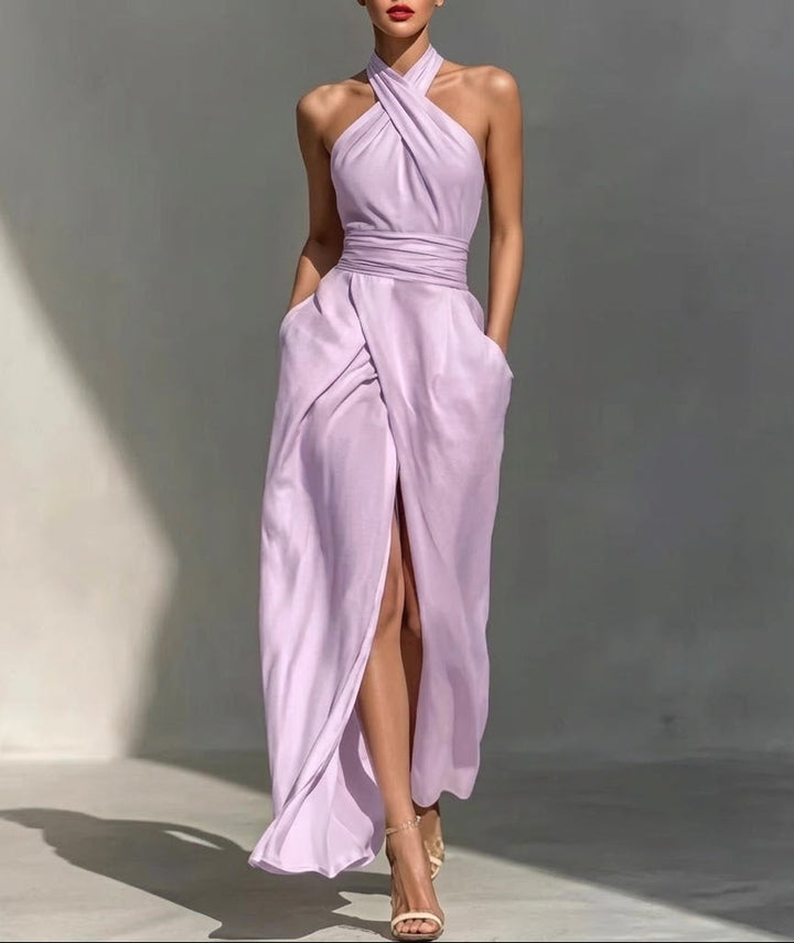 Chloe | Sculpted Halter Maxi