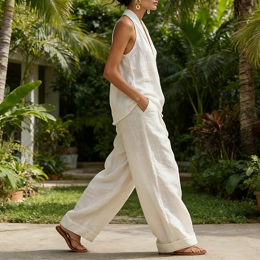 Ainhoa | Linen-Textured Two-Piece Set