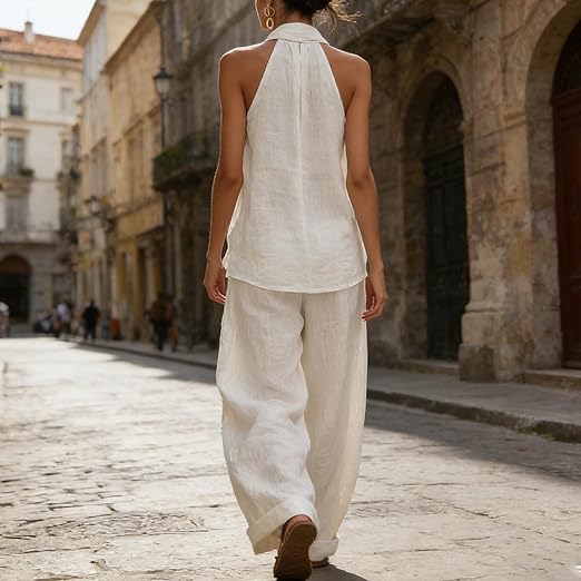 Ainhoa | Linen-Textured Two-Piece Set