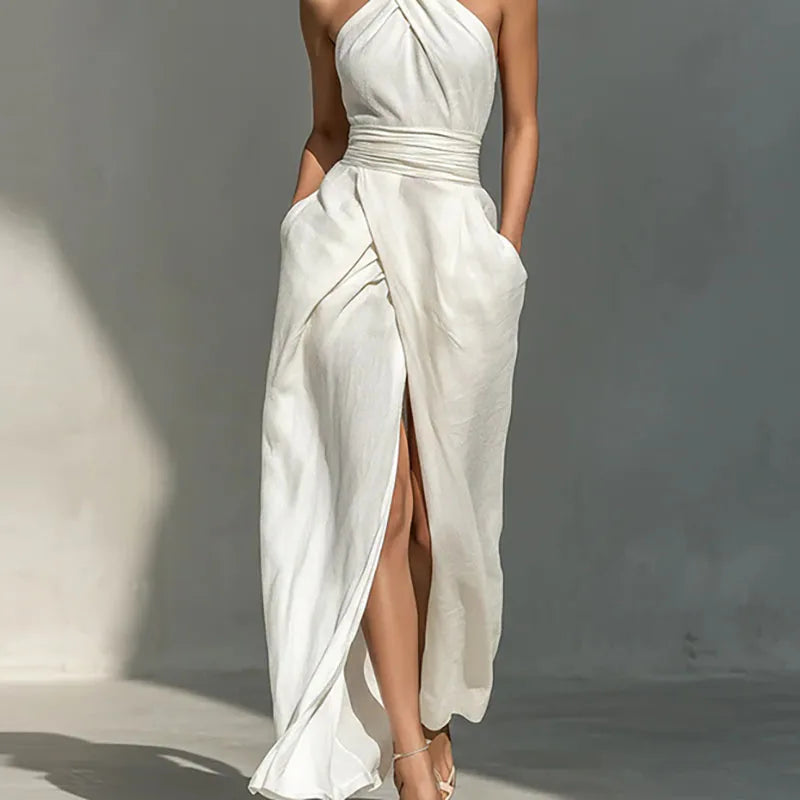 Chloe | Sculpted Halter Maxi