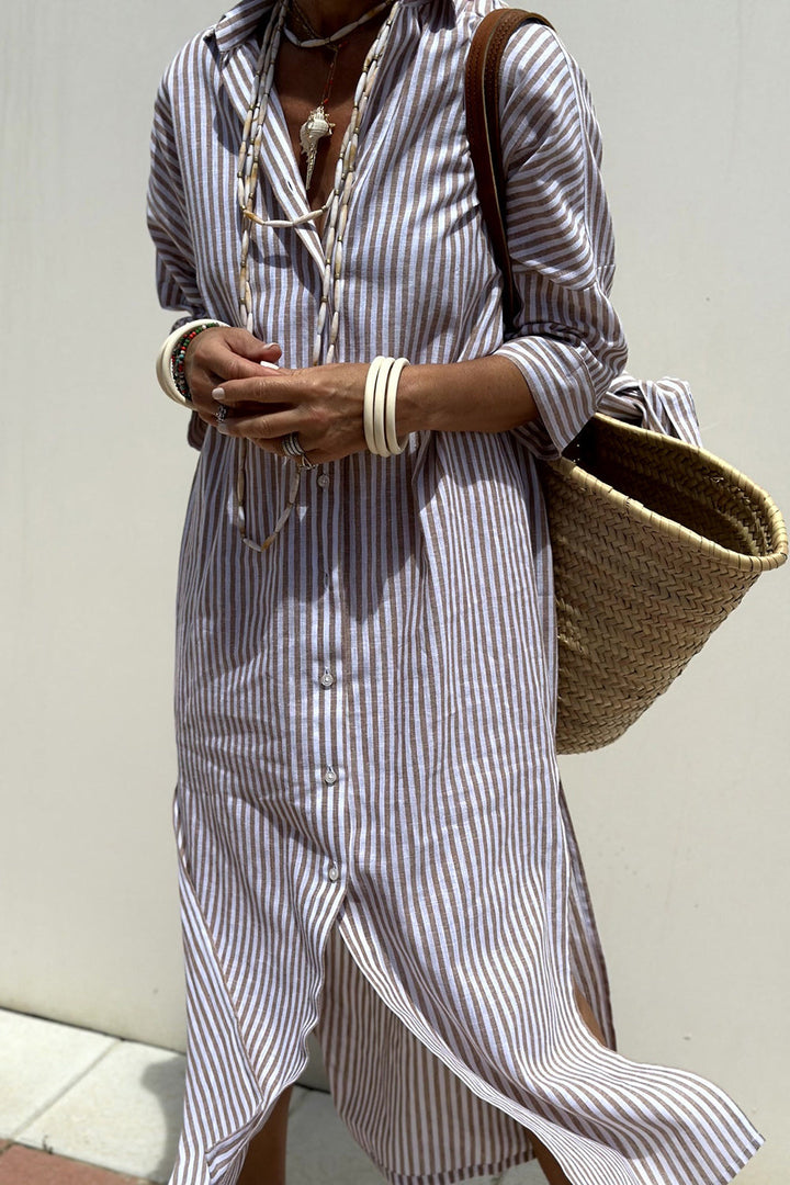 The Isla Striped Shirt Dress