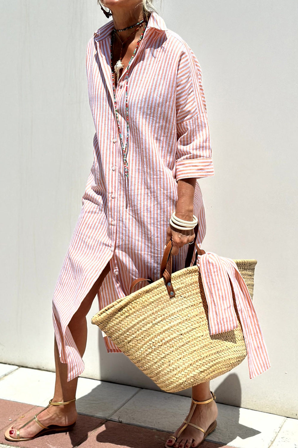 The Isla Striped Shirt Dress