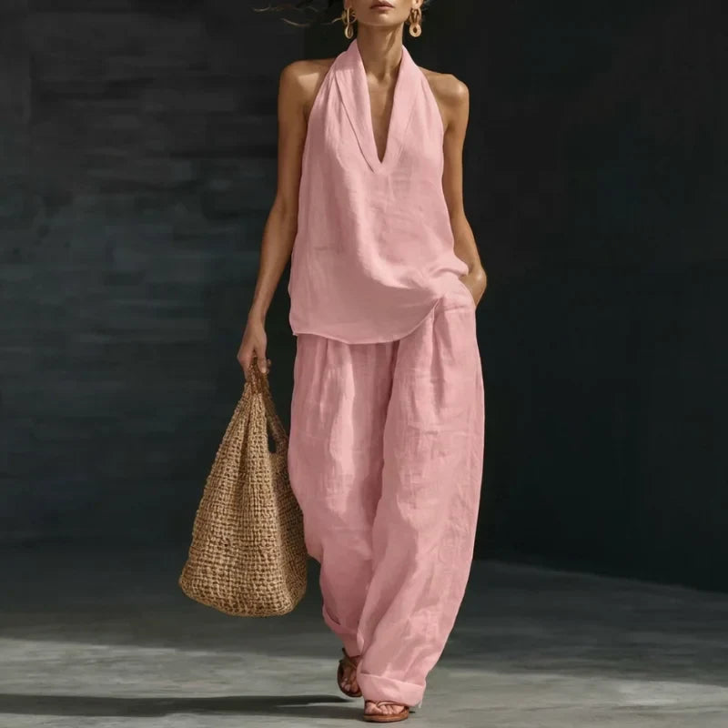 Ainhoa | Linen-Textured Two-Piece Set