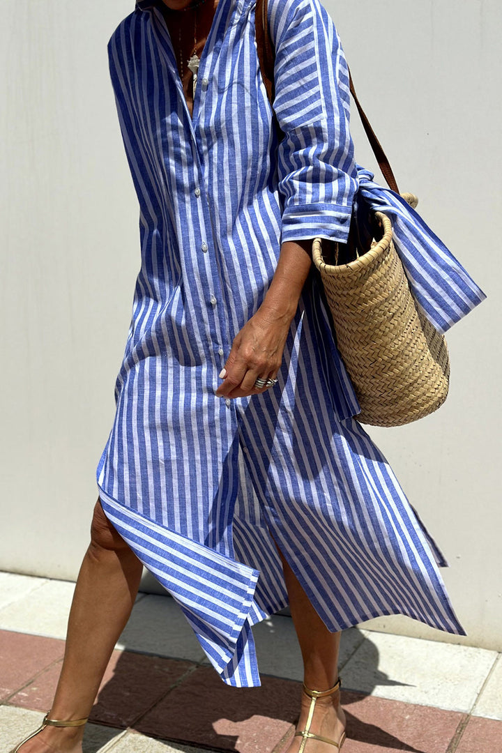 The Isla Striped Shirt Dress