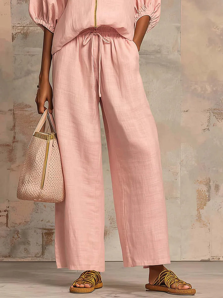 Alba | Relaxed Fit Two-Piece Set: Shirt and Wide-Leg Trousers